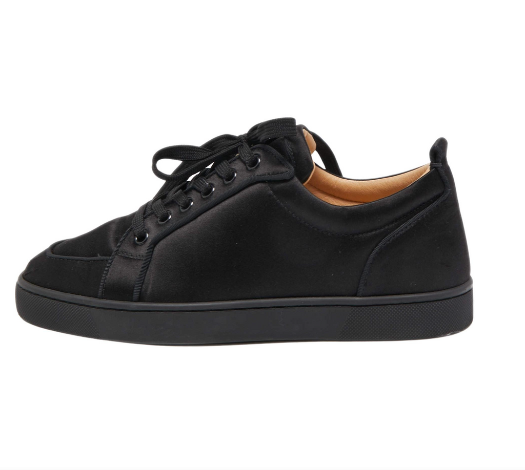 Christian Louboutin Louis Junior Suede Sneaker – Black/Red Sole