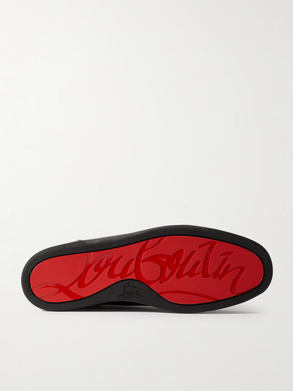 Christian Louboutin Louis Junior Suede Sneaker – Black/Red Sole