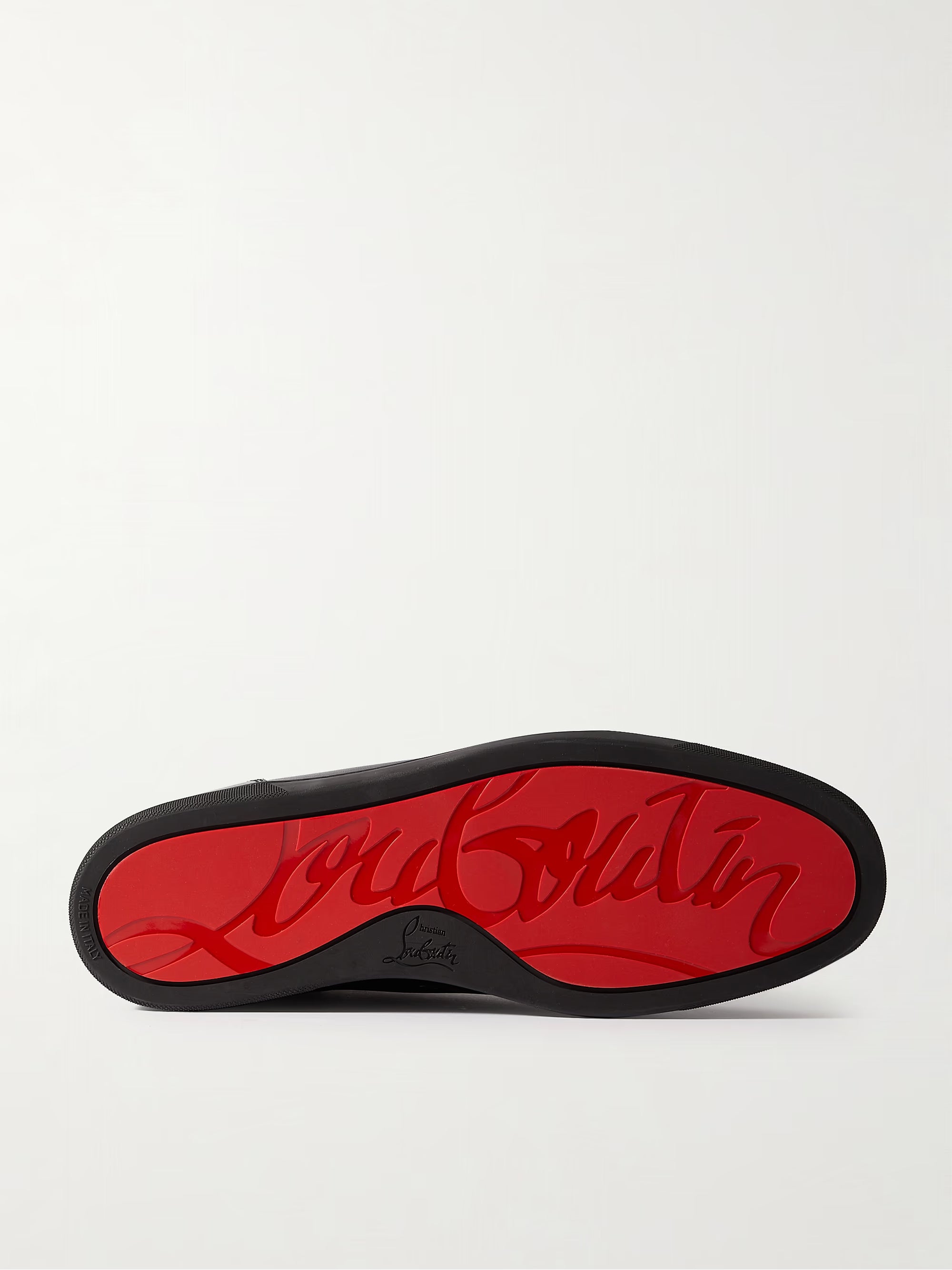 Christian Louboutin Louis Junior Suede Sneaker – Black/Red Sole